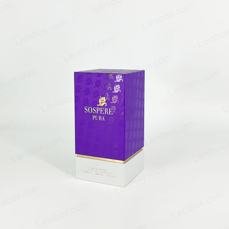 กล่องน้ำหอมพรีเมี่ยมแข็งพร้อมโลโก้ฟอยล์ทองคำและถาด EVA ที่ทำด้วยมือ HP006