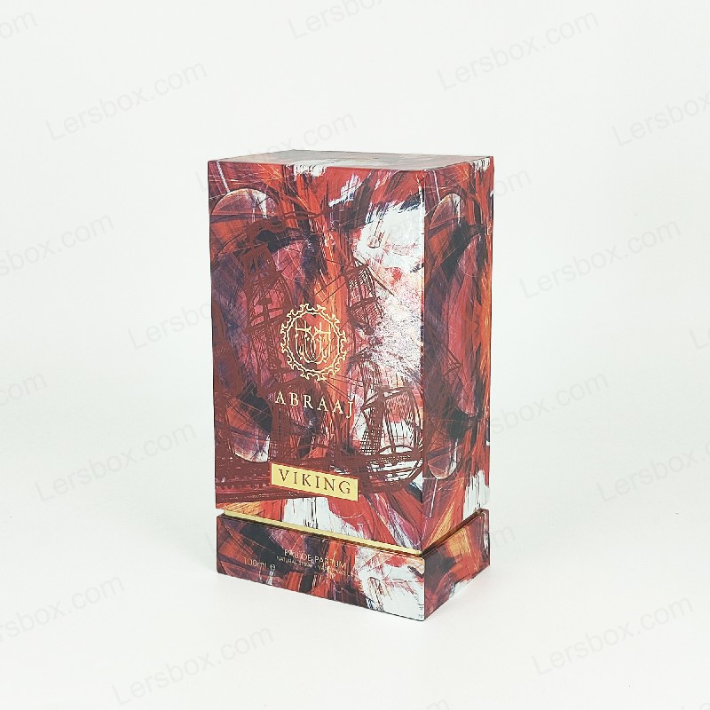 กล่องน้ำหอมสีทองฟอยล์พร้อมซับโฟม EVA และฐานแข็งสำหรับบรรจุภัณฑ์พรีเมี่ยม HP023