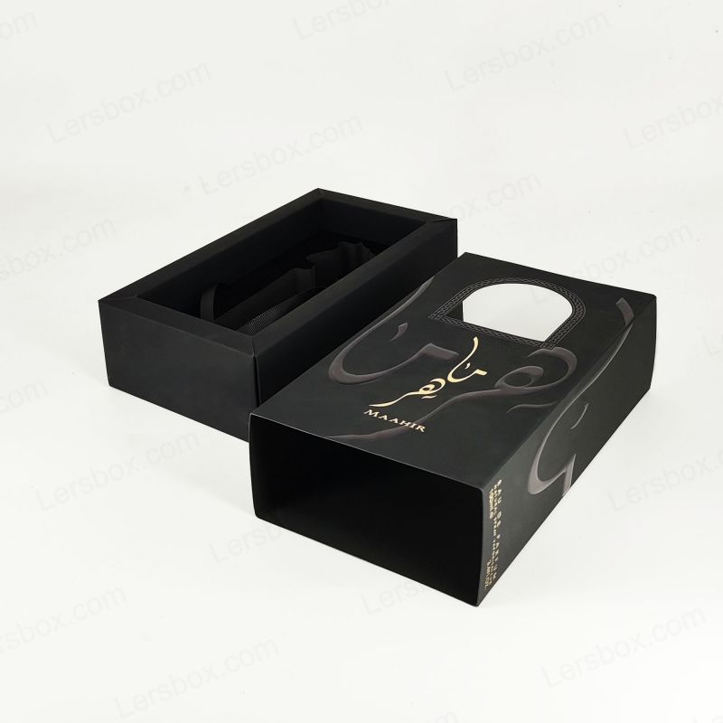 กล่องน้ำหอมที่ทำด้วยมือพร้อมฟอยล์สีทองลายนูน, ถาด Eva และการก่อสร้างที่เข้มงวด HP027